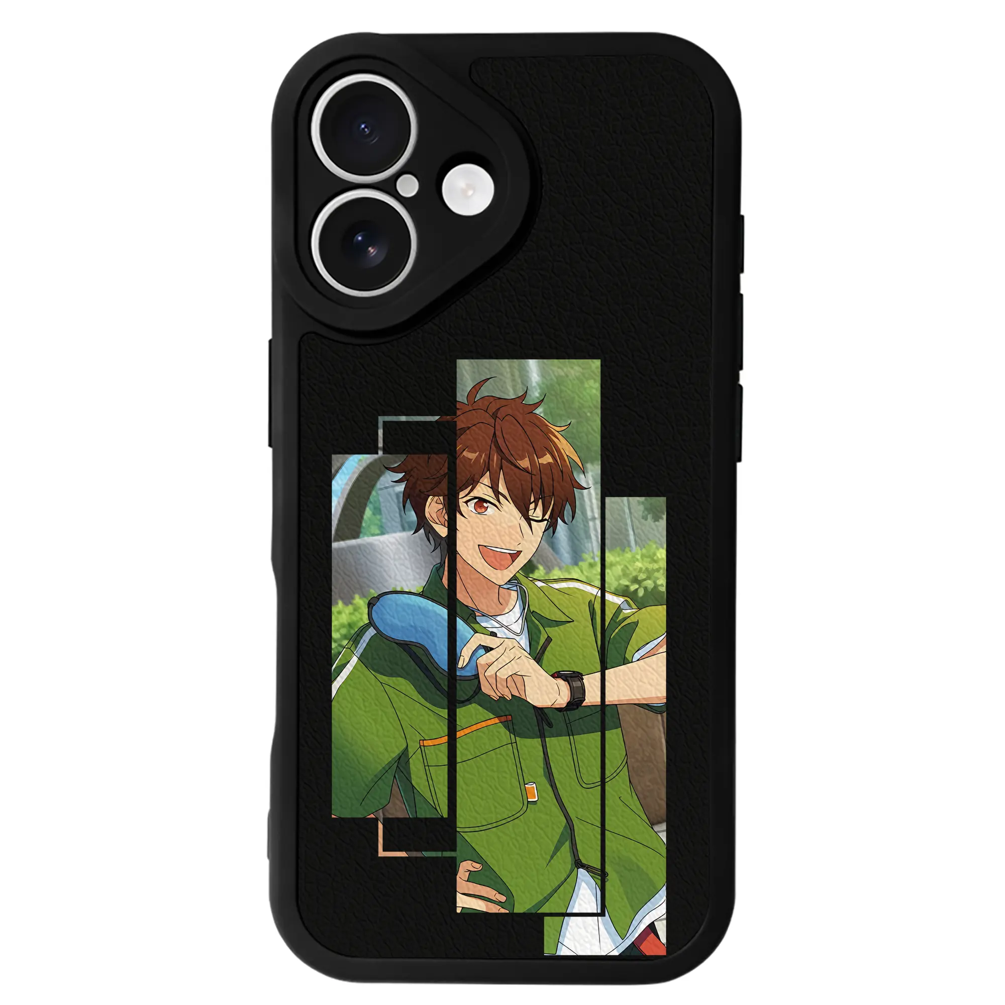 あんさん ぶる グッズ 流星隊 守沢千秋 - IPhone 16シリーズ対応 ・ シリコンスマホケース ・ レザー調 ・ 高精度フィット ・ 耐衝撃 ・ ワイヤレス充電対応 ・ 精密カット